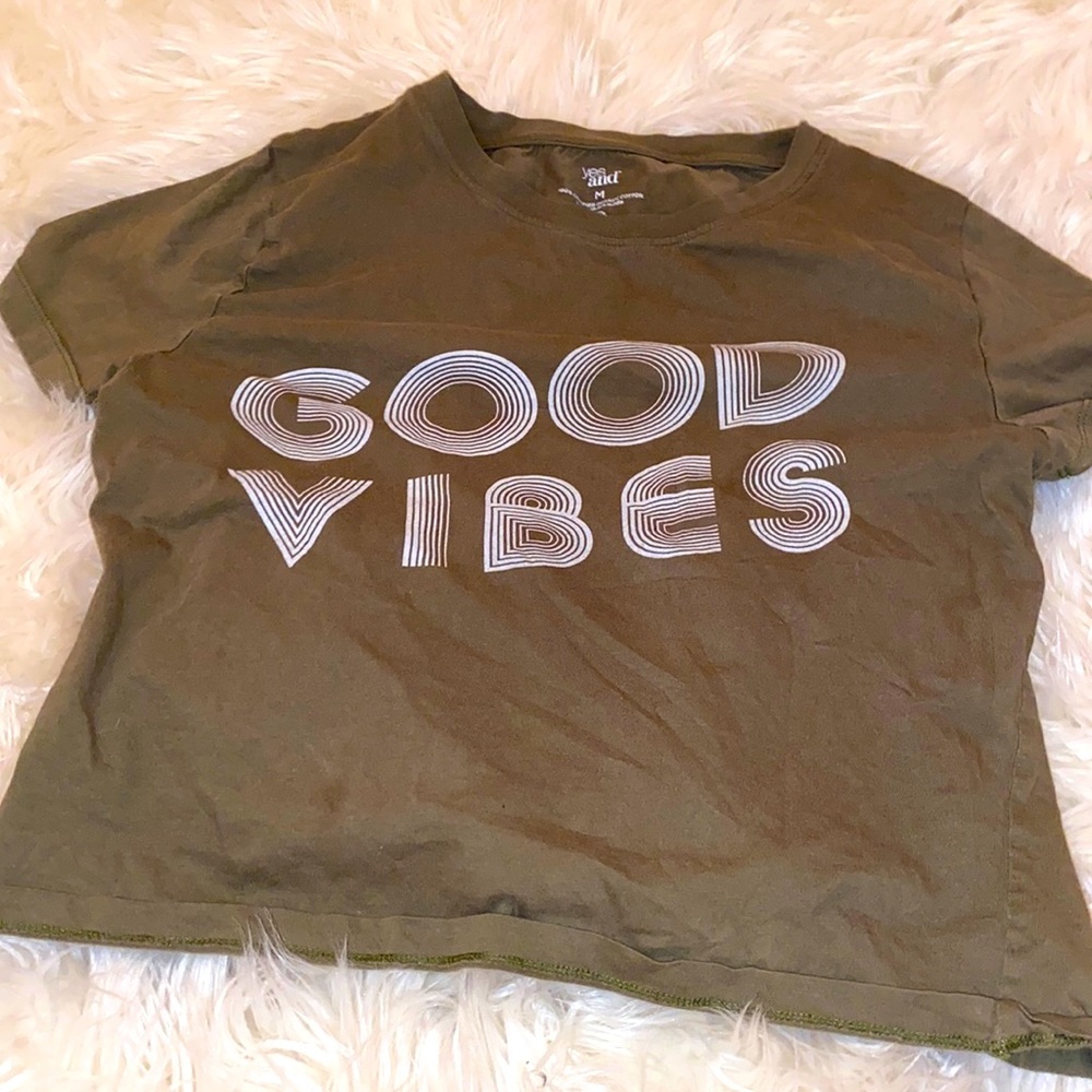 GOOD VIBES dark green T-shirt